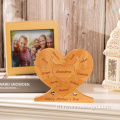 Wooden Heart Puzzle Custom 1-8 Name engraved text